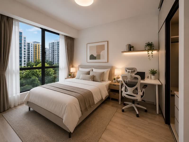 Riverfront Residences, 51 Hougang Avenue 7, 3 Bedrooms, 915 sqft, Condominium For Rent, by Ethan Goh, 500164589 - Bedroom - PropertyGuru.com.sg