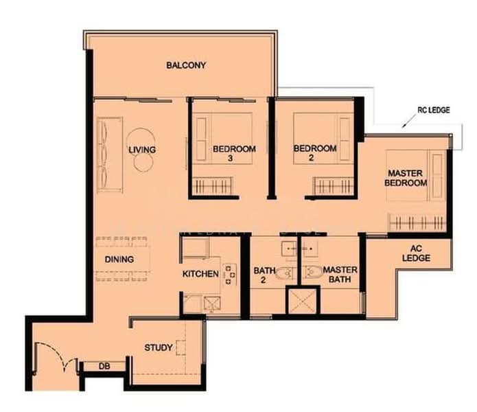 Kingsford Waterbay, 68 Upper Serangoon View, 3 Bedrooms, 1,023 sqft, Condominium For Sale, by Brendan Yeo, 500164627 - PropertyGuru.com.sg