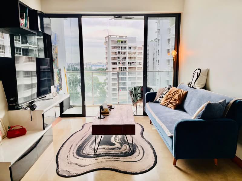 Waterfront Isle, 738 Bedok Reservoir Road, 1 Bedroom, 592 sqft, Condominium For Rent, by Peggy Lee, 500164643 - Living Room - PropertyGuru.com.sg