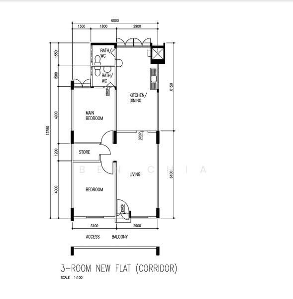 712 Bedok Reservoir Road, 712 Bedok Reservoir Road, 2 Bedrooms, 732 sqft, HDB Flat For Sale, by Ben Chia, 500164792 - PropertyGuru.com.sg