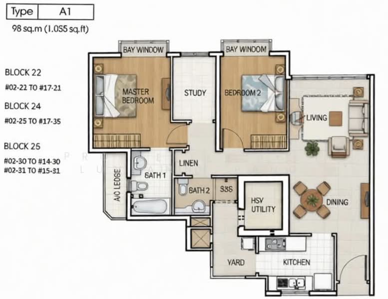 Rio Vista, 24 Upper Serangoon View, 2 Bedrooms, 1,055 sqft, Condominium For Sale, by Luvianne Pang, 500164855 - PropertyGuru.com.sg