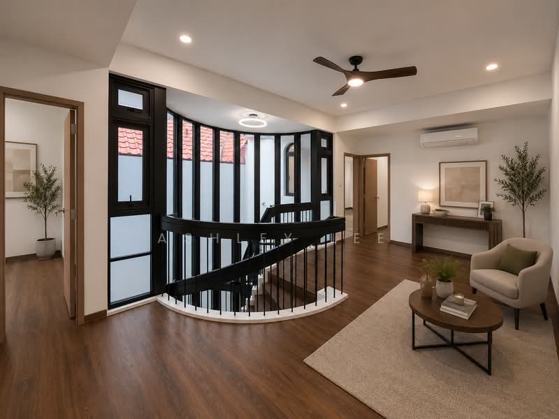 Greenridge, Eng Kong, , 6 Bedrooms, 3,400 sqft, Terraced House For Rent, by Ashley Lee, 500165041 - 2nd Floor Hall with AI furniture - PropertyGuru.com.sg