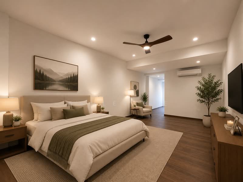 Greenridge, Eng Kong, , 6 Bedrooms, 3,400 sqft, Terraced House For Rent, by Ashley Lee, 500165041 - Bedroom 3 Ensuite with AI furniture - PropertyGuru.com.sg