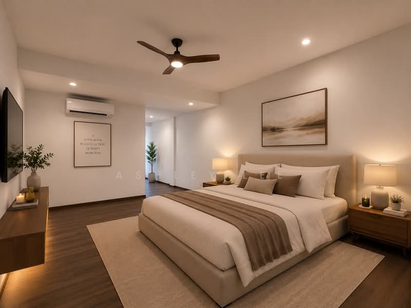 Greenridge, Eng Kong, , 6 Bedrooms, 3,400 sqft, Terraced House For Rent, by Ashley Lee, 500165041 - Bedroom 4 Ensuite with AI furniture - PropertyGuru.com.sg