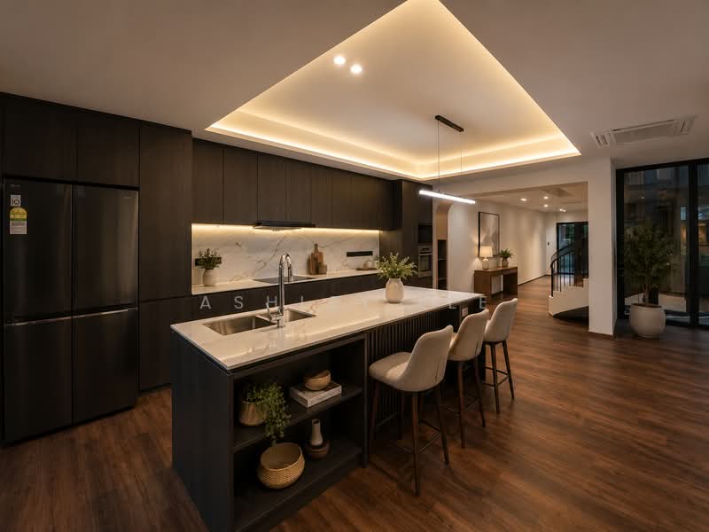 Greenridge, Eng Kong, , 6 Bedrooms, 3,400 sqft, Terraced House For Rent, by Ashley Lee, 500165041 - Kitchen with AI furniture - PropertyGuru.com.sg