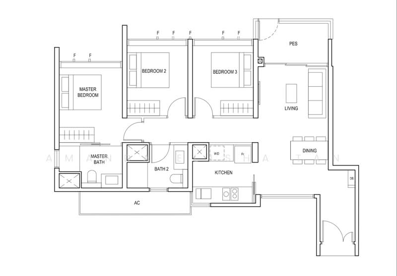 Penrose, 22 Sims Drive, 3 Bedrooms, 936 sqft, Condominium For Sale, by Amanda Elisha Tan, 500165110 - PropertyGuru.com.sg