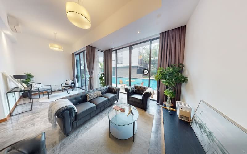 🌟 Limited ⏳️ Promo! 3.5 Storey + Pool + Gym. Park 2 cars, Landed-Condo Hybrid @ Seletar Hills, Yio Chu Kang | Lentor, 5 Bedrooms, 3,122 sqft, Terraced House For Sale, by Clara Heng, 500165347 - Living Room - PropertyGuru.com.sg