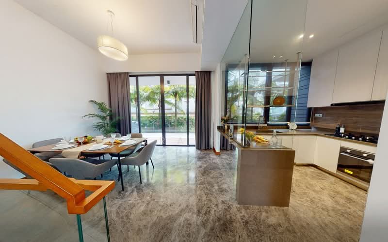 🌟 Limited ⏳️ Promo! 3.5 Storey + Pool + Gym. Park 2 cars, Landed-Condo Hybrid @ Seletar Hills, Yio Chu Kang | Lentor, 5 Bedrooms, 3,122 sqft, Terraced House For Sale, by Clara Heng, 500165347 - Dining Room - PropertyGuru.com.sg