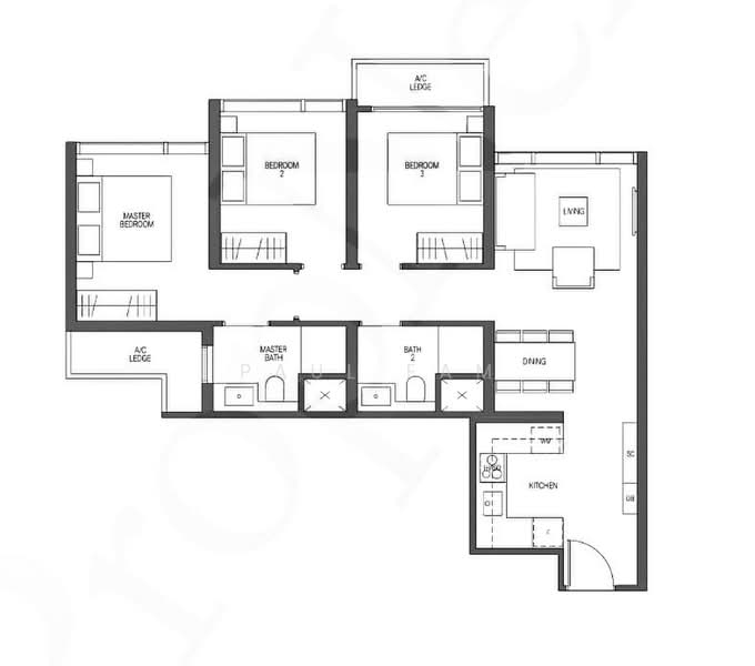 Midtown Modern, 16 Tan Quee Lan Street, 3 Bedrooms, 940 sqft, Condominium For Rent, by Paul Fam, 500165505 - PropertyGuru.com.sg