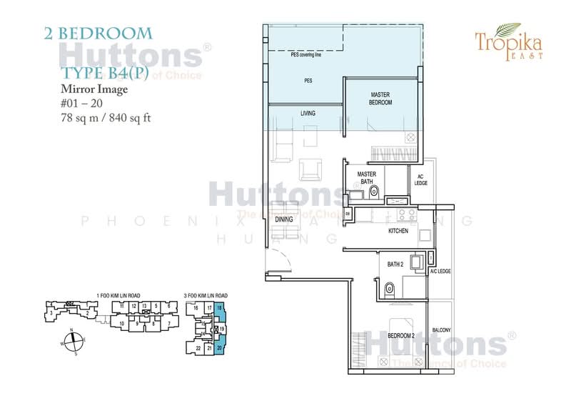 Tropika East, 5 Foo Kim Lin Road, 2 Bedrooms, 840 sqft, Condominium For Sale, by Phoenix Tan Feng Huang, 500165612 - PropertyGuru.com.sg