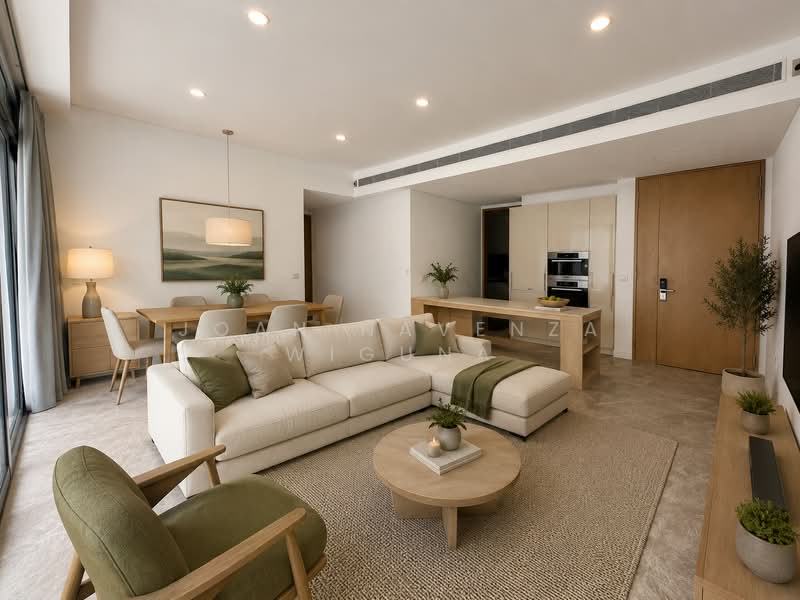 The Laurels @ Cairnhill Road, 40 Cairnhill Road, 3 Bedrooms, 1,281 sqft, Condominium For Rent, by Joan Navenza Wiguna, 500165855 - Living room and dry kitchen - PropertyGuru.com.sg