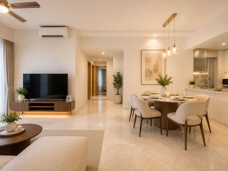 The Garden Residences, 1 Serangoon North View, 4 Bedrooms, 1,195 sqft, Condominium For Rent, by Ethel Lim, 500166020 - Living Room - PropertyGuru.com.sg
