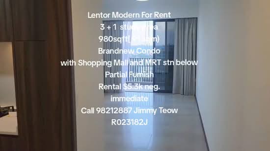 Lentor Modern, Lentor Central, 3 Bedrooms, 980 sqft, Condominium For Rent, by Jimmy Teow, 500166131 - PropertyGuru.com.sg