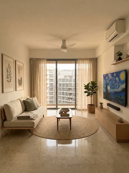 RiverTrees Residences, 21 Fernvale Close, 3 Bedrooms, 1,119 sqft, Condominium For Sale, by Charlene Puah, 500166155 - Living Room - PropertyGuru.com.sg