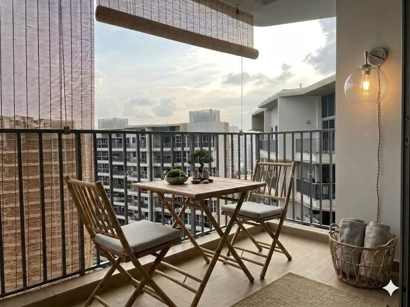 RiverTrees Residences, 21 Fernvale Close, 3 Bedrooms, 1,119 sqft, Condominium For Sale, by Charlene Puah, 500166155 - Balcony - PropertyGuru.com.sg
