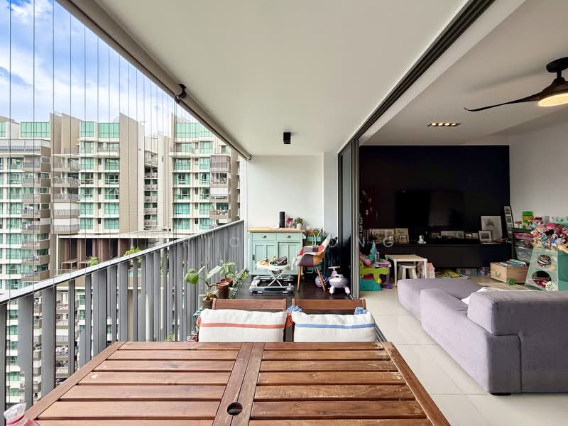 The Topiary, 25 Fernvale Lane, 3 Bedrooms, 1,335 sqft, Executive Condominium For Rent, by Tricia Ong, 500166166 - Balcony - PropertyGuru.com.sg