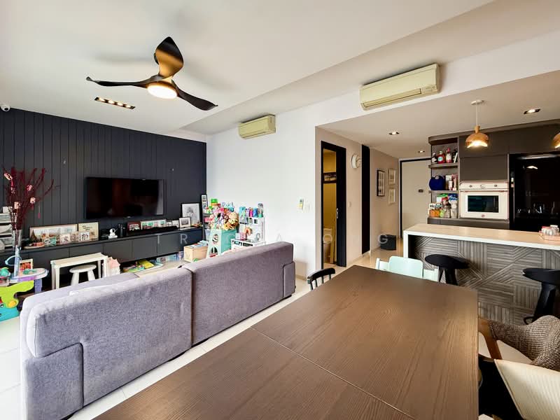 The Topiary, 25 Fernvale Lane, 3 Bedrooms, 1,335 sqft, Executive Condominium For Rent, by Tricia Ong, 500166166 - Living Room - PropertyGuru.com.sg