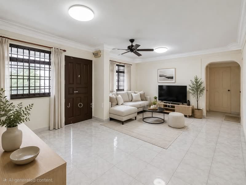 701 Woodlands Drive 40, 701 Woodlands Drive 40, 3 Bedrooms, 1,097 sqft, HDB Flat For Sale, by Joseph Tan, 500166671 - Living Room -AI enhanced photo - PropertyGuru.com.sg