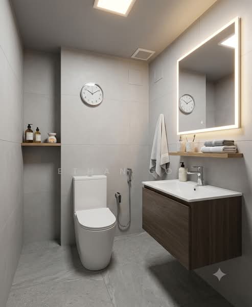 347A Yishun Avenue 11, 347A Yishun Avenue 11, 2 Bedrooms, 721 sqft, HDB Flat For Sale, by Ethan Goh, 500167140 - Bathroom AI Illustration - PropertyGuru.com.sg