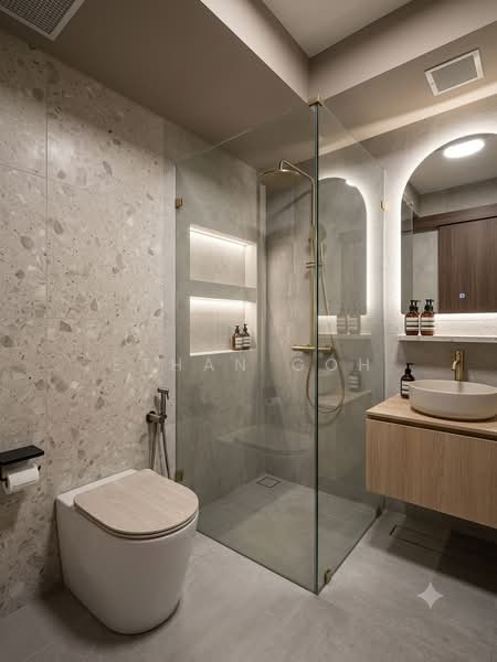 347A Yishun Avenue 11, 347A Yishun Avenue 11, 2 Bedrooms, 721 sqft, HDB Flat For Sale, by Ethan Goh, 500167140 - Master Bathroom AI Illustration - PropertyGuru.com.sg