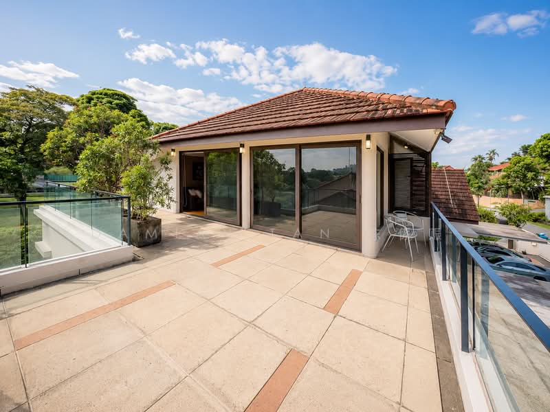 ⭐️ELEGANT DETACHED SANCTUARY @ GCBA RAFFLES PARK | 1 KM OF RGPS | VERY WIDE FRONTAGE | RENOVATED ⭐️, Oriole Crescent Ash Cassia Sunset Pine Linden Vanda Eng Neo Greenmead Greenview Greenpark Hillcrest Watten Shelford Senandong Swiss Club Binjai Kampong Chantek Chee Hoon Camden Kheam Hock Trevose Camborne Narooma Dalkeith Harlyn Berrima Merryn Tudor, 7 Bedrooms, 15,000 sqft, Detached House For Sale, by Damian Tan 陈係赈, 500167216 - Roof Terrace - PropertyGuru.com.sg