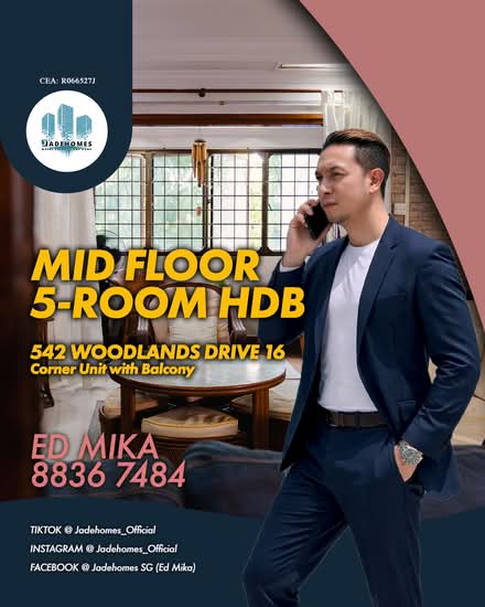 542 Woodlands Drive 16, 542 Woodlands Drive 16, 3 Bedrooms, 1,302 sqft, HDB Flat For Sale, by Ed Mika @ Jadehomes, 500167422 - PropertyGuru.com.sg