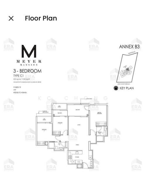 Meyer Mansion, 79 Meyer Road, 3 Bedrooms, 1,109 sqft, Condominium For Rent, by KC Chong, 500167466 - PropertyGuru.com.sg