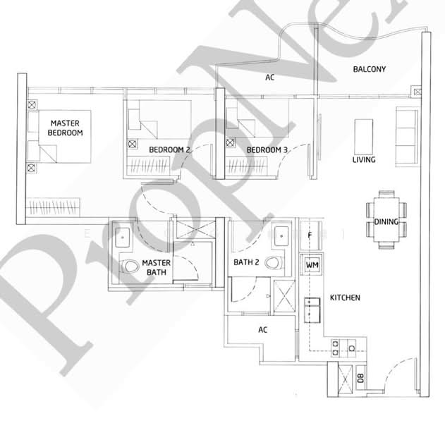 Queens Peak, 1 Dundee Road, 3 Bedrooms, 861 sqft, Condominium For Rent, by EC Yong (楊茵㟫), 500167500 - PropertyGuru.com.sg