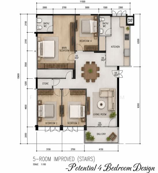 733 Yishun Avenue 5, 733 Yishun Avenue 5, 3 Bedrooms, 1,345 sqft, HDB Flat For Sale, by Fai Ibrahim, 500167615 - PropertyGuru.com.sg