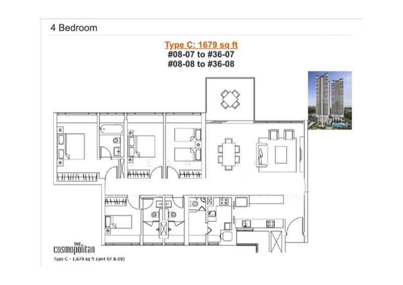 The Cosmopolitan, 200 Kim Seng Road, 4 Bedrooms, 1,679 sqft, Condominium For Rent, by Sean Yeo, 500167955 - PropertyGuru.com.sg