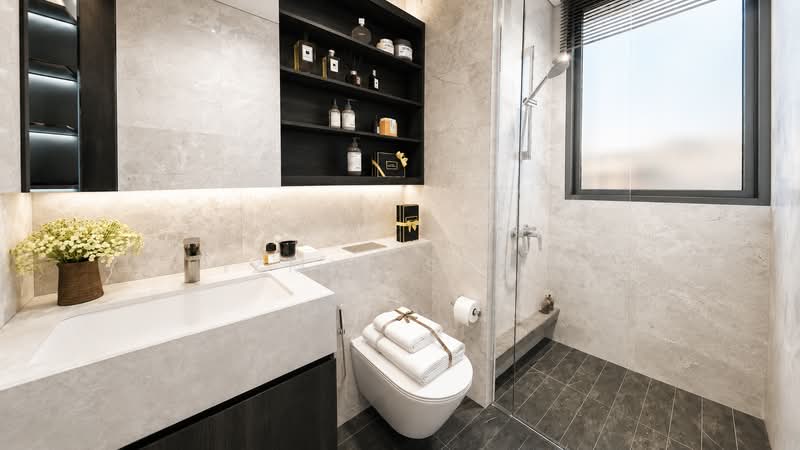 Gems Ville, 8 Lorong 13 Geylang, 3 Bedrooms, 1,130 sqft, Condominium For Sale, by Izmir Shah, 500168521 - Bathroom - PropertyGuru.com.sg