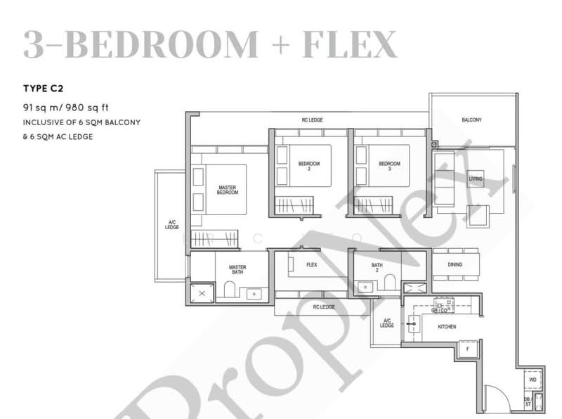 Lentor Modern, 7 Lentor Central, 3 Bedrooms, 980 sqft, Condominium For Sale, by Eric Yeo, 500169016 - PropertyGuru.com.sg