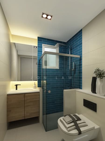 Park Green, 2 Rivervale Link, 4 Bedrooms, 1,389 sqft, Condominium For Sale, by Jon Law, 500169210 - Bathroom - PropertyGuru.com.sg