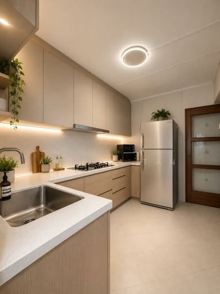 666A Jurong West Street 65, 666A Jurong West Street 65, 4 Bedrooms, 1,399 sqft, HDB Flat For Sale, by Angelia Tan, 500169323 - Kitchen (after AI remodel) - PropertyGuru.com.sg