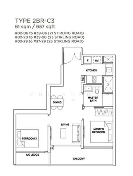 Stirling Residences, 21 Stirling Road, 2 Bedrooms, 657 sqft, Condominium For Sale, by Chu Sheng Goh, 500169838 - PropertyGuru.com.sg