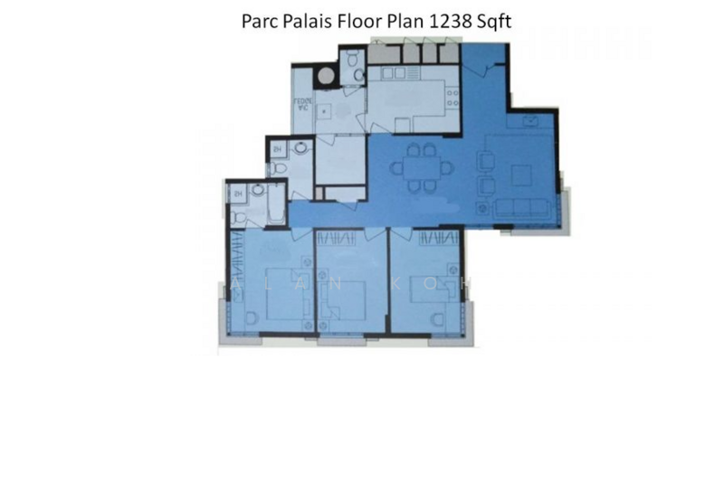 Parc Palais, 57 Hume Avenue, 3 Bedrooms, 1,238 sqft, Condominium For Sale, by Alan Koh, 500169888 - PropertyGuru.com.sg