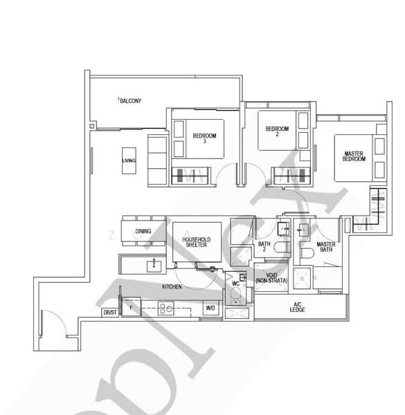 Kent Ridge Hill Residences, 64 South Buona Vista Road, 3 Bedrooms, 1,044 sqft, Condominium For Sale, by Zola Tan, 500170085 - PropertyGuru.com.sg