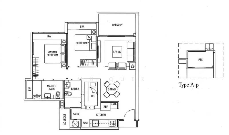 Waterfront Waves, 768 Bedok Reservoir Road, 2 Bedrooms, 990 sqft, Condominium For Sale, by MH Quek, 500170531 - PropertyGuru.com.sg