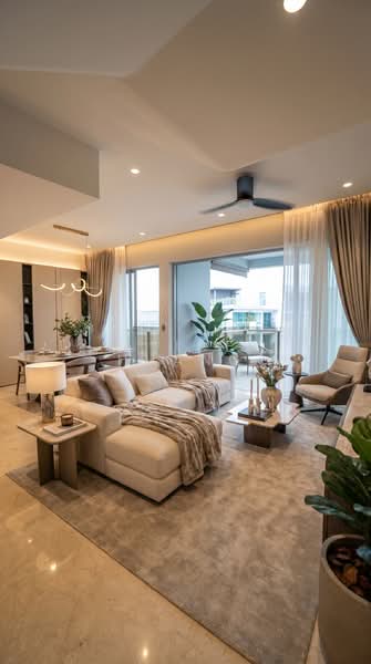 Parc Seabreeze, 532 Joo Chiat Road, 3 Bedrooms, 2,562 sqft, Condominium For Sale, by Alice Huang, 500170552 - Living Room (AI Ilustration) - PropertyGuru.com.sg