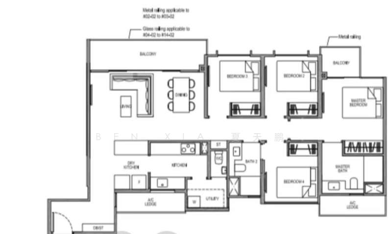 Park Colonial, 2 Woodleigh Lane, 4 Bedrooms, 1,249 sqft, Condominium For Rent, by Ben XIA 夏天鹏, 500170598 - PropertyGuru.com.sg