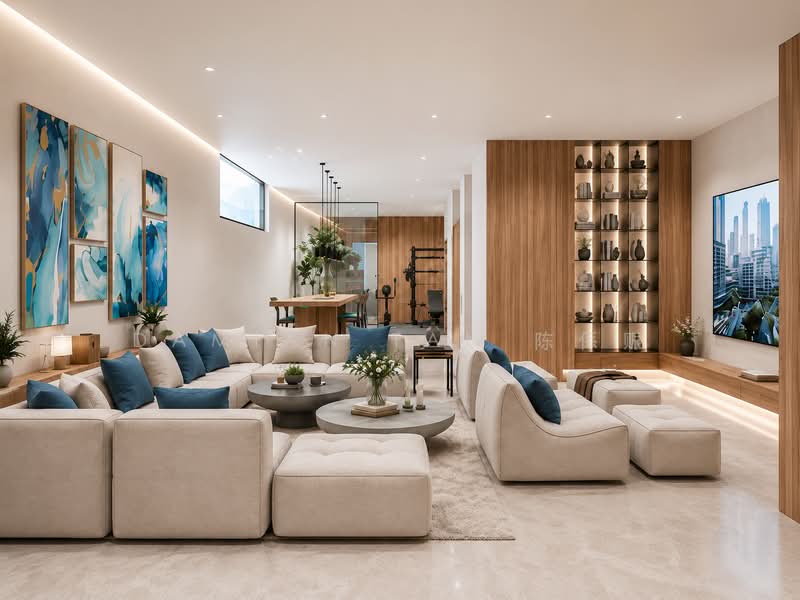 ⭐️NEAR BUS STOPS & MARKET | 1KM OF HENRY PARK PRIMARY SCHOOL | BRAND NEW 2.5-STY MODERN HOUSE⭐️, Tan Boon Chong Avenue Grove Tenang Istimewa Pelangi Harum Sampurna Maryland Holland Mount Sinai Moonbeam Henry Park Jalan Kebaya Jelita Greenleaf Ming Teck Sixth Namly Lim Tai See Lotus Lasia Lemon Lily Redwood Maple Fir Cypress Cherry Oak Coronation, 6 Bedrooms, 11,218 sqft, Bungalow House For Sale, by Damian Tan 陈係赈, 500171174 - Entertainment Room - PropertyGuru.com.sg