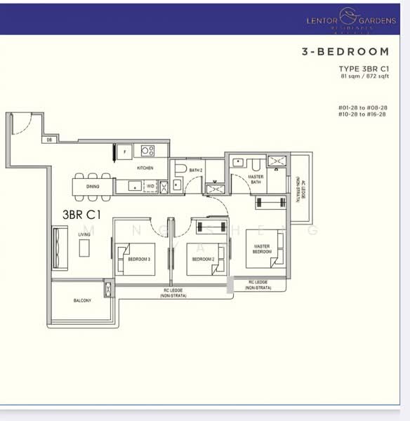 Lentor Gardens Residences, 68 Lentor Gardens, 3 Bedrooms, 872 sqft, Condominium For Sale, by Ming Sheng Yap, 500171240 - PropertyGuru.com.sg