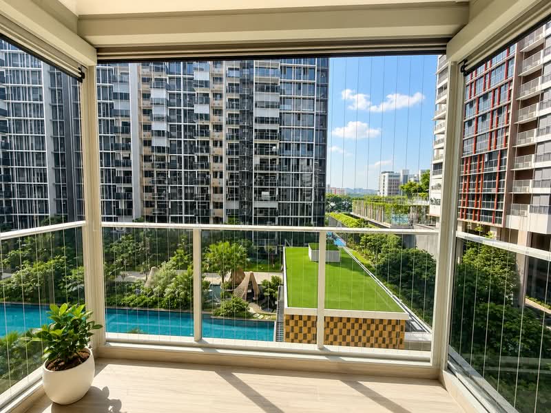 Penrose, 26 Sims Drive, 3 Bedrooms, 1,184 sqft, Condominium For Sale, by Lorraine Tan Yu Lin, 500171246 - Balcony - PropertyGuru.com.sg