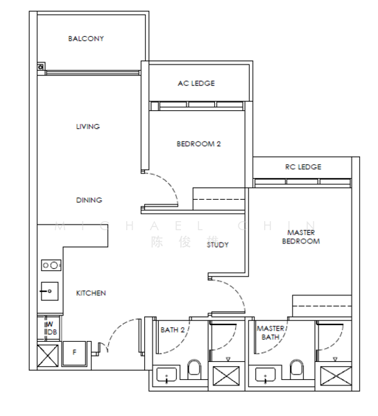 Chuan Park, 240 Lorong Chuan, 2 Bedrooms, 743 sqft, Condominium For Sale, by Michael Chin 陈俊雄, 500171322 - PropertyGuru.com.sg