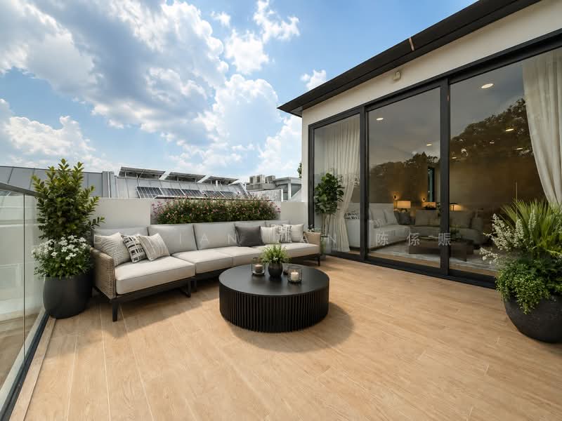 ⭐️WITHIN 1KM OF SCGS (PRIMARY) | RARE BRAND NEW MODERN 2.5-STY CORNER TER NEAR BOTANIC GARDENS MRT⭐️, Kheam Hock Road Trevose Tempua University Bahasa Unggas Seni Tudor Camborne Ilmu Adat Sejarah Shelford Watten Hillcrest Berrima Narooma Dalkeith Harlyn Merryn Harom Setangkai Princess Wales Prince Coronation King's Queen's Duke's Duchess Prince Lily, 6 Bedrooms, 7,898 sqft, Corner Terrace For Sale, by Damian Tan 陈係赈, 500171473 - Master Roof Terrace - PropertyGuru.com.sg