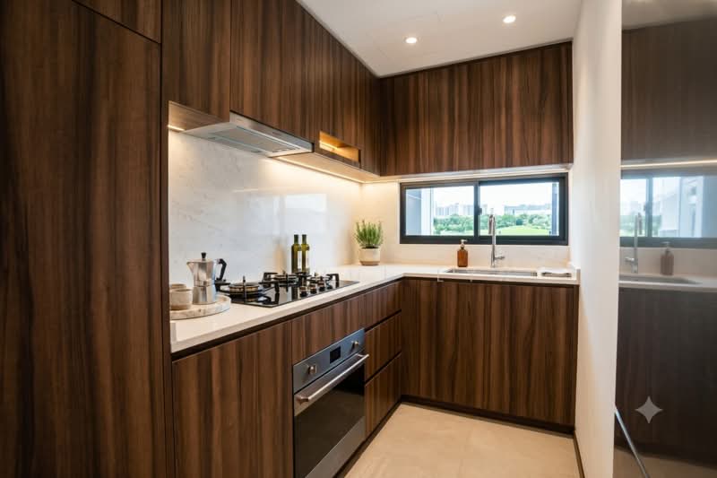 Lentor Modern, 3 Lentor Central, 3 Bedrooms, 990 sqft, Condominium For Sale, by Mak Hui Lyn, 500171682 - Kitchen - PropertyGuru.com.sg