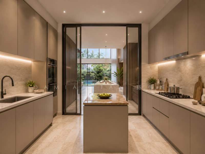 ⭐️ATTRACTIVE PSF @ $2,XXX | 30M WIDE FRONTAGE DETACHED @ GCBA CALDECOTT HILL ESTATE FOR REBUILDING⭐️, Olive Road Caldecott Andrew Lornie Joan Westlake Windsor Park Ontario Florida Marigold Gardenia Gladiola Orchid Carnation Bright Hill Pemimpin Berjaya Binchang Insaf Clover Mount Rosie Kheam Hock Trevose Harlyn Berrima Dalkeith Camborne Narooma Ross, Newton / Novena, 4 Bedrooms, 3,500 sqft, Detached House For Sale, by Damian Tan 陈係赈, 500172017 - Wet Kitchen - PropertyGuru.com.sg