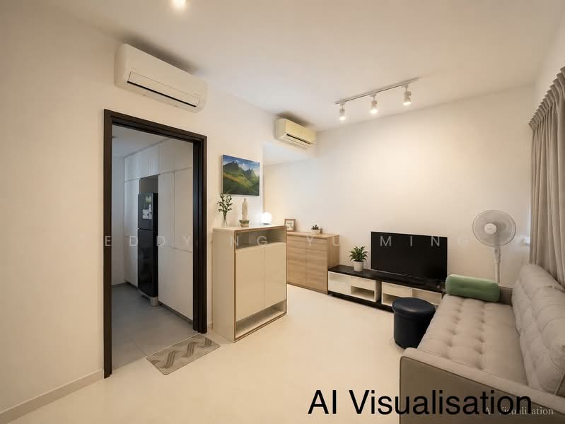 The Inflora, 51 Flora Drive, 2 Bedrooms, 743 sqft, Condominium For Sale, by Teddy Ng Yu Ming, 500172064 - Living Room - PropertyGuru.com.sg