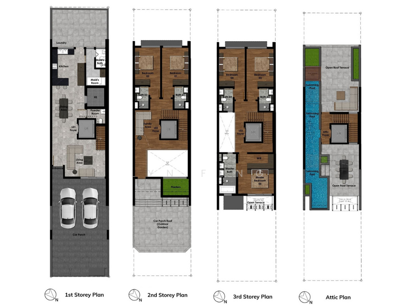 Paya Lebar MRT 🏆 Joo Chiat Road ⭐Brand New FH 4-Sty Inter-Terrace with Infinity Pool & Lift & Attic, Onan Road, 6 Bedrooms, 1,762 sqft, Terraced House For Sale, by Lyn Feng, 500172173 - PropertyGuru.com.sg