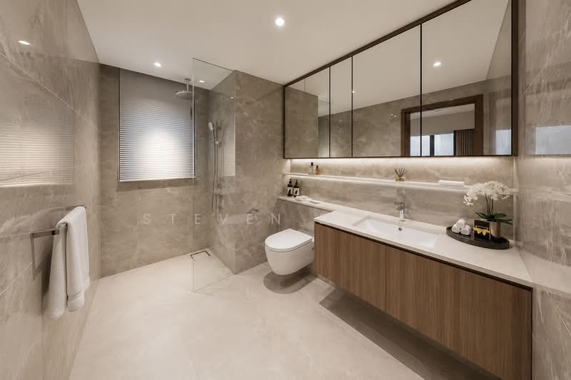 PREVIEW 4TH JULY – THE PRECINCT'S CHEAP LAND PLOT!, , 3 Bedrooms, 969 sqft, Condominium For Sale, by Steven Deng, 500172384 - Bathroom - PropertyGuru.com.sg